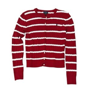 Polo by Ralph Lauren Red and White Cardigan Sweater